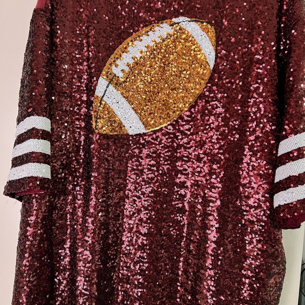 Medium oversized sequin football shirt dress. - Picture 3 of 5
